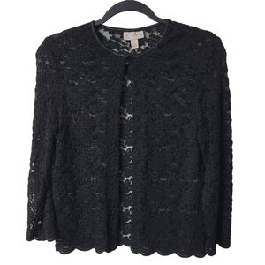 DB Studio Elegant Black Lace Cardigan Size Small